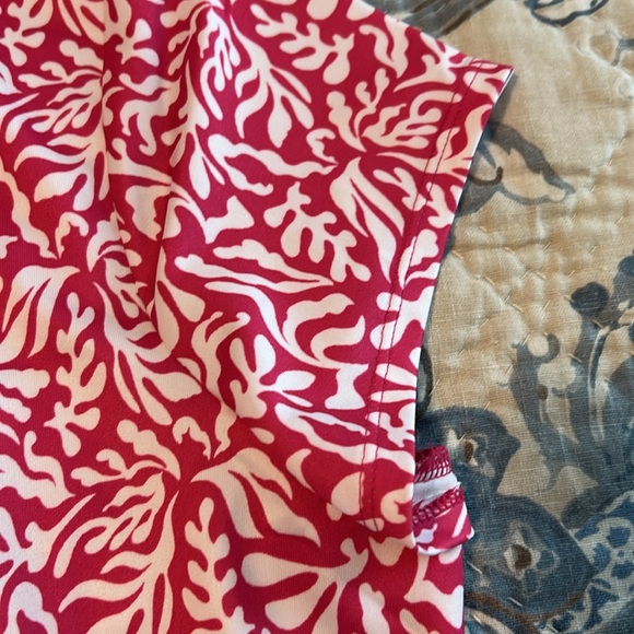 Chico's Coral and White Leaf Print Top, Size Large - Picture 3 of 7